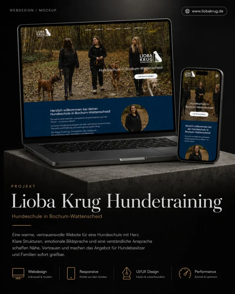 Vianga. Kreativagentur Münster - Webseiten aus Münster - Lioba Krug Hundetraining