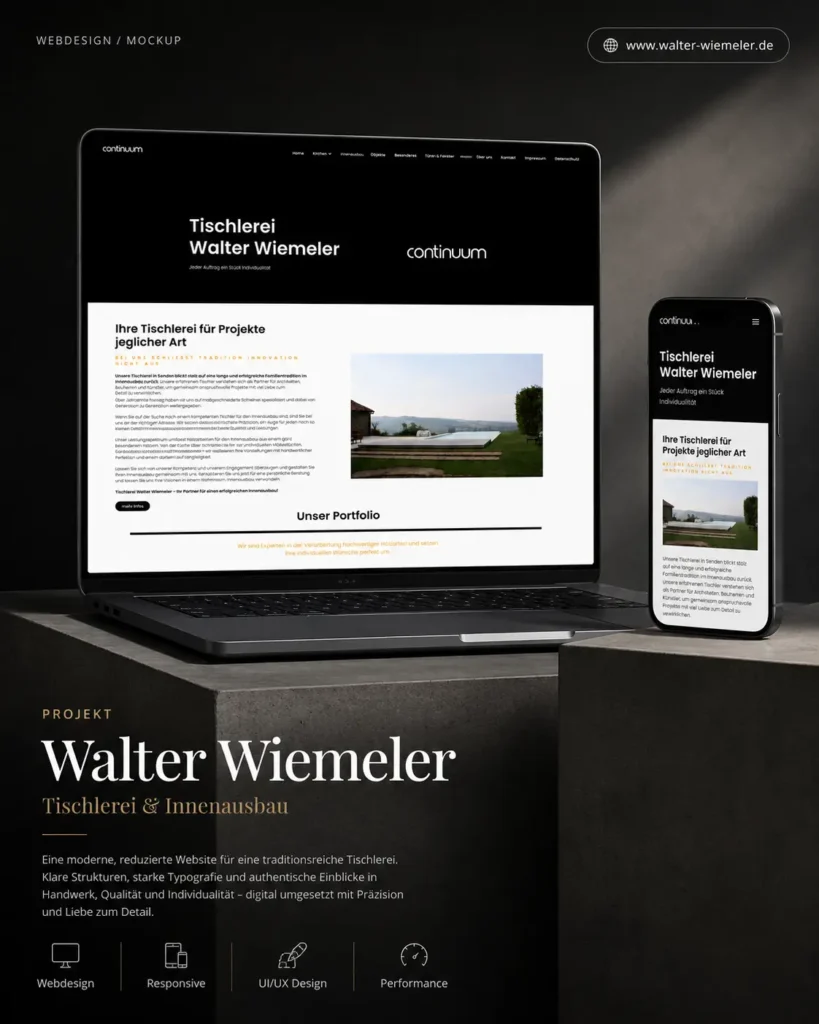 Vianga. Kreativagentur Münster - Webseiten aus Münster - Tischlerei Walter Wiemeler